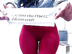 제 길 슨 빨간색 레 깅 스 claudiahotpants